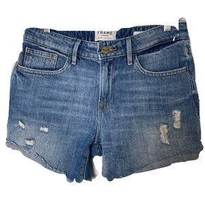 FRAME Le Grand Garcon Short size 26 distressed, rolled hem